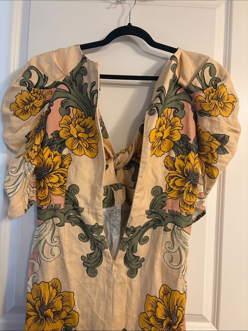 FARM Rio Yellow & Green Floral Midi Dress on Cream and Blush - Picture 9 of 9